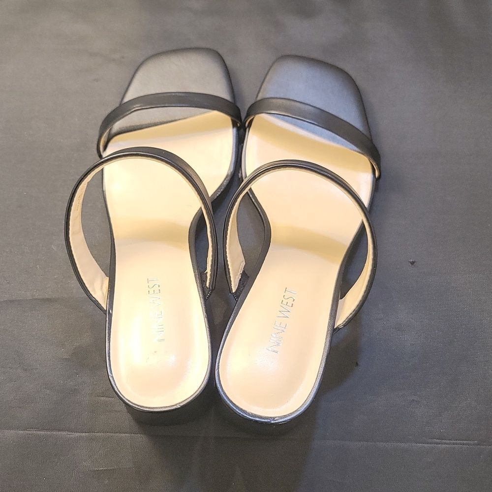 BRAND NEW NINE WEST BLOCK HEEL SQUARE TOE WOMENS SANDALS - Picture 5 of 14